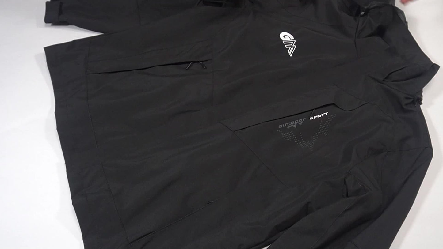 GIISAM Rain Jacket With Hood Lightweight Polyester For Outdoors