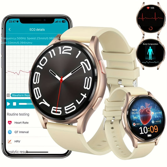 New Smartwatch for Women And Men 1.43-inch AMOLED Screen BT5.3 Calling 130 Sports Modes SOS AI Intelligent Voice Sports Tracking Message Reminders Fitness Tracker for IPhoneAndroid Ultra-Thin Smartwatch Wearable Smartphone
