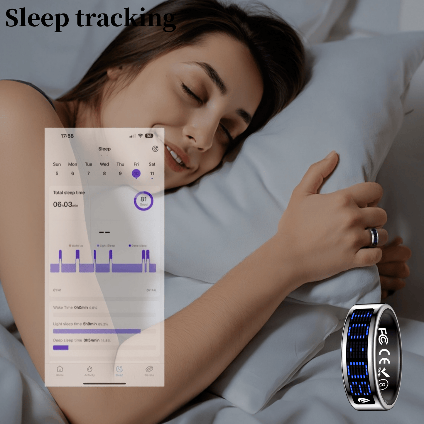 Smart Rings for Men And Women - Digital Display And Charging Dock, Pedometer, Sports Health And Sleep Tracker, Call Display Supported, Compatible with iPhone And Android, IP68 Waterproof Smart Ring, Valentine's Day/Mother's D