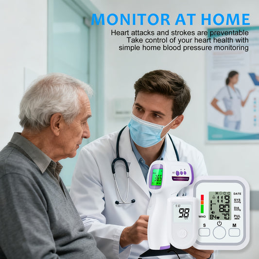 Mood Light 3-in-1 Home Health Monitor Kit: BP, Glucose, Thermometer