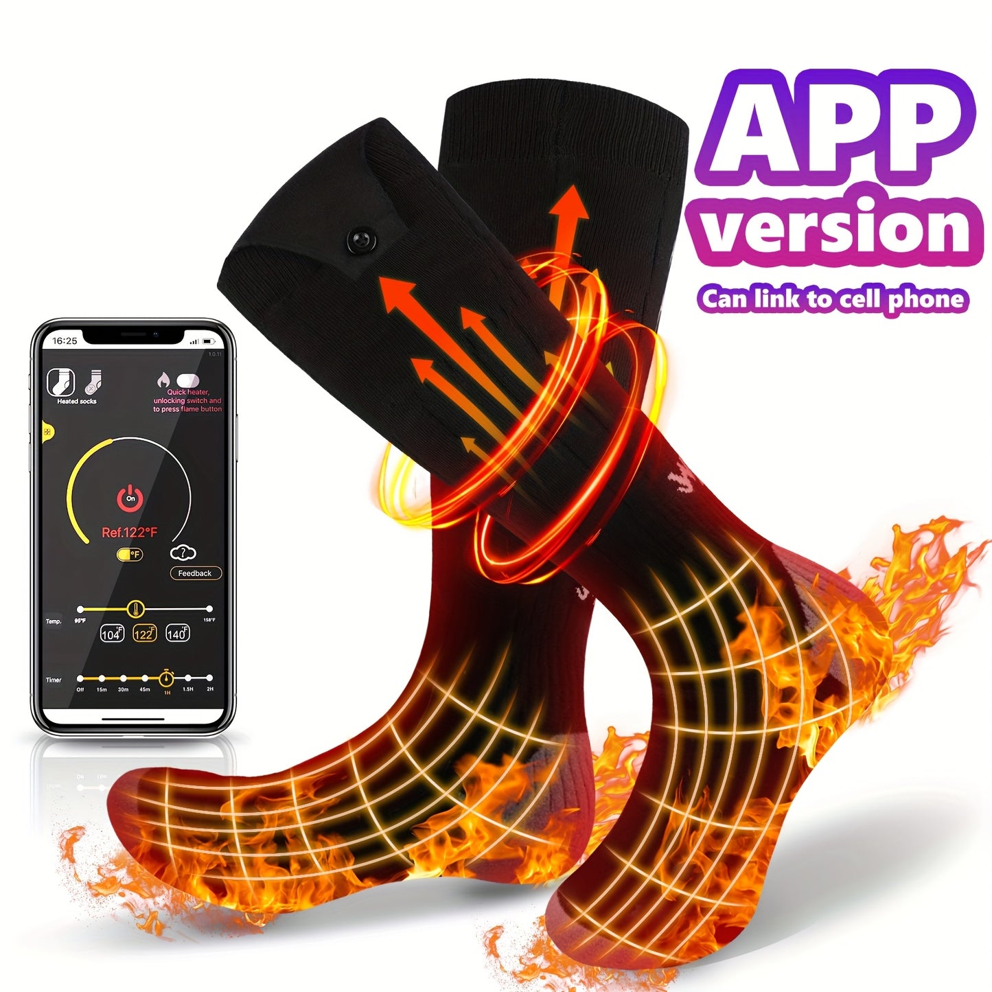 WNDY'S DREAM Heated Socks With 5000mAh Rechargeable Battery, Unisex
