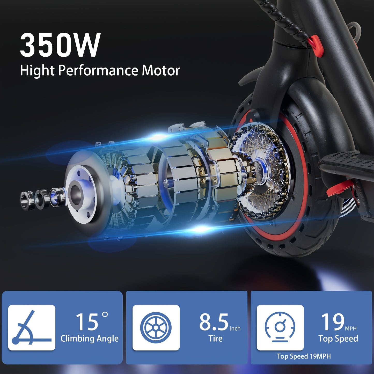 Electric Scooter Foldable 350W 36V Urban Commuter Daily