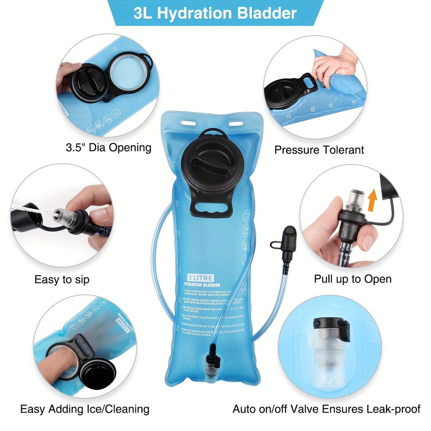 4.76gal Hydration Backpack, Insulated Hiking Water Backpack With 101.44oz TPU Water Bladder, Lightweight Hiking Running Cycling Pack, Breathable Daypack For Men & Women