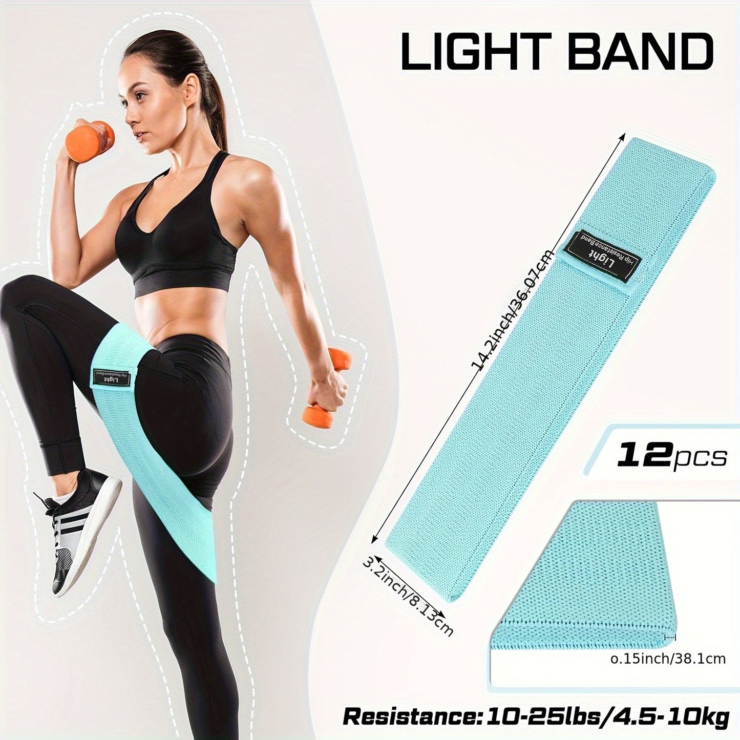 UNIT Fabric Resistance Bands Non Slip Leg and Glute Set