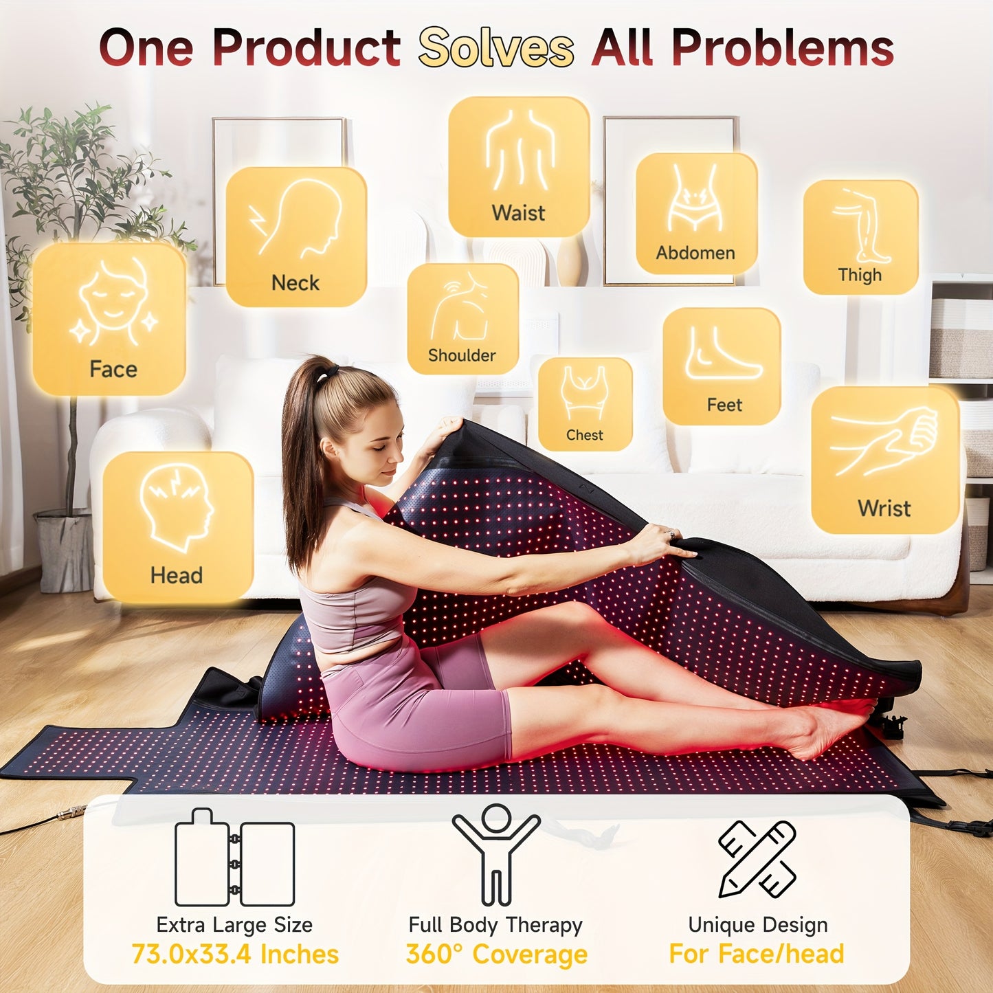 KAOUDT Red Light Therapy Pad Dual Wavelength 660nm 850nm