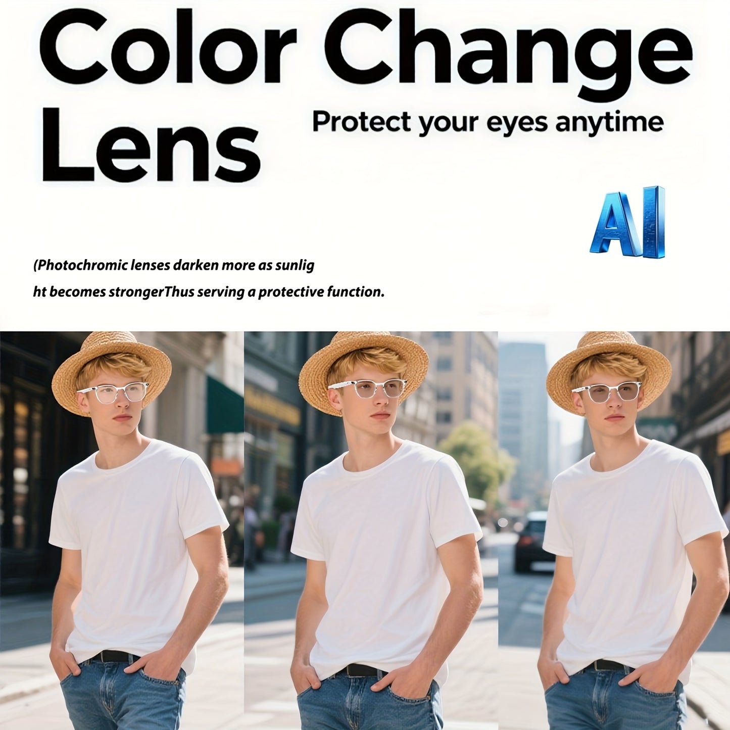 Ai Translator Smart Glasses Multi-Language Translation With Photochromic Lenses