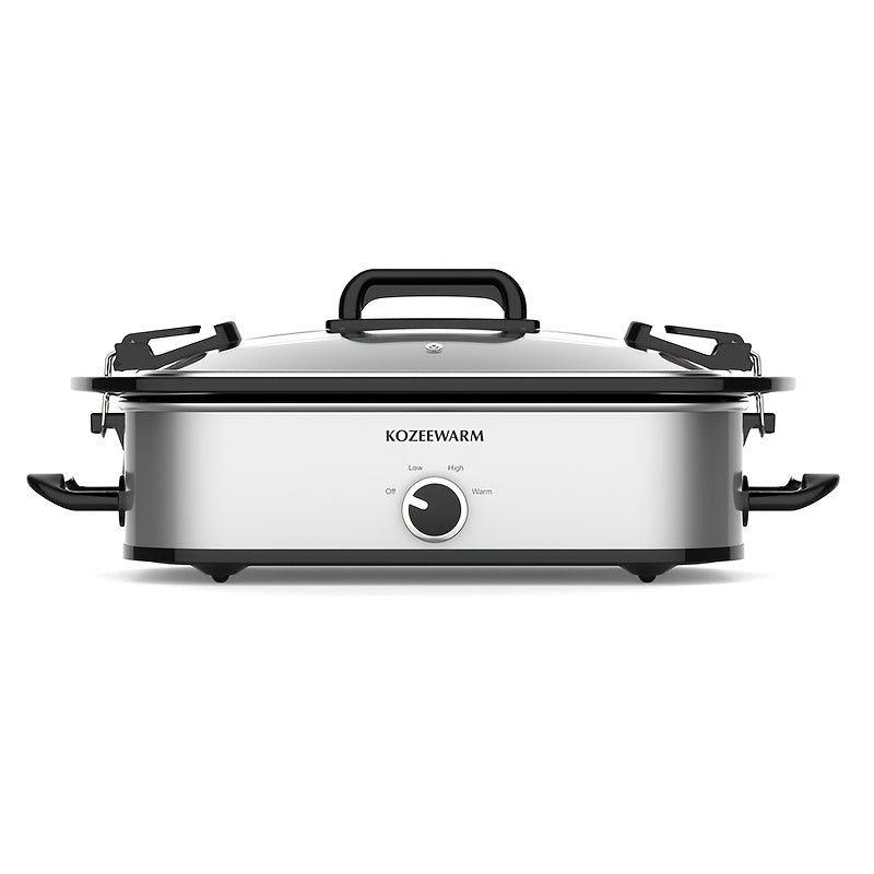 3.5Qt Digital Programmable XL Jumbo Slow Cooker | Adjustable Temp, Entrees, Sauces, Stews & Dips, Dishwasher Safe Glass Lid & Crock, Stainless Steel, 80.31gal Material