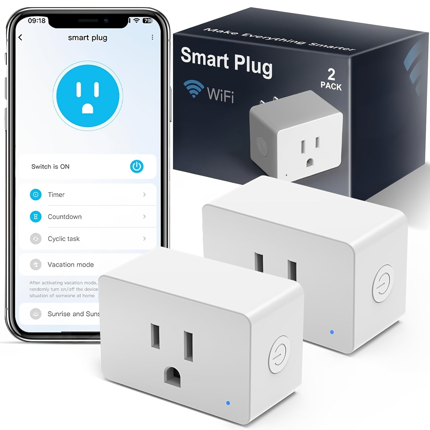 TJOY WiFi Smart Plugs 15A With Timer And Group Management
