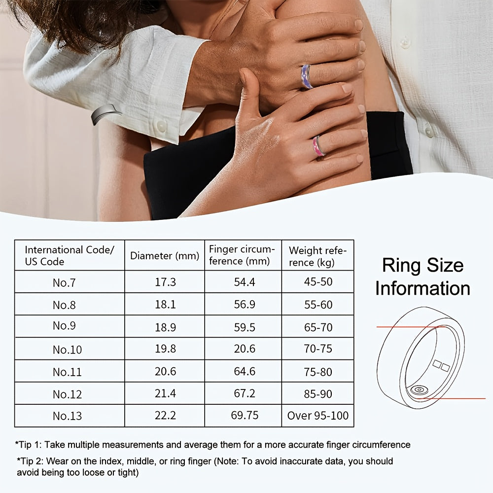 Smart Ring for Women - Activity Ring and Fitness Tracker with Step, Distance, Calorie, Menstrual Cycle Tracker, Health Rings for iPhone Android, No Subscription Fee, IP68 Waterproofing Intelligent Ring - Ideal Gift for Mom/Gi