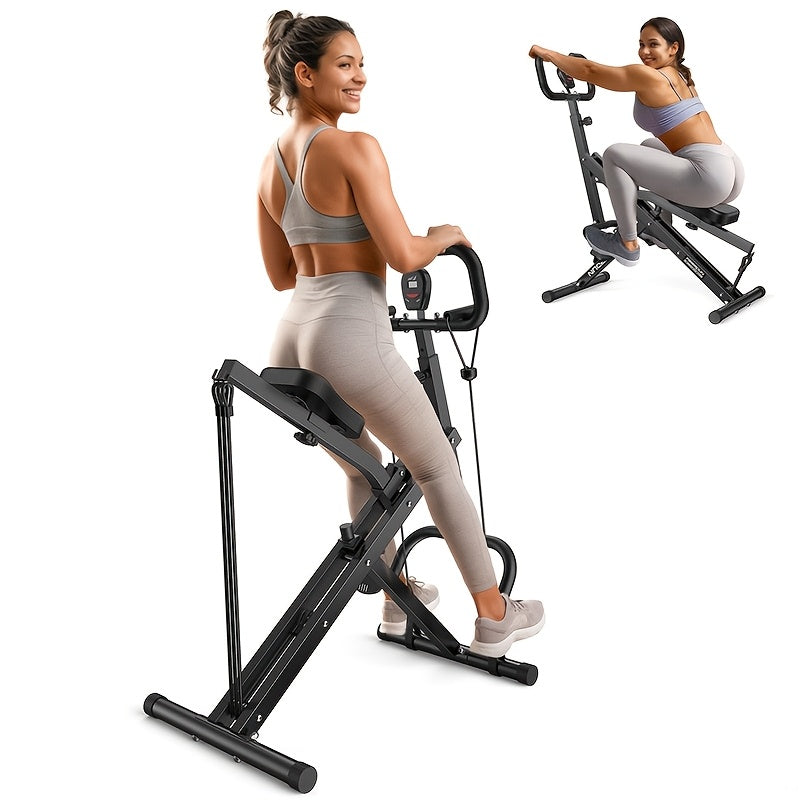 2-in-1 Squat & Row Machine - Hydraulic Foldable Home Gym Equipment, Glute Trainer with Leg Workout System, Easy Setup for Men & Women, Space-Saving Multi- Builder (Squats, Rows, Glute Building)