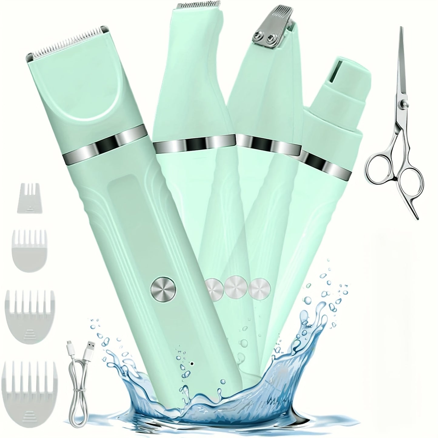 Dog Hair Clipper Set Low Noise USB Rechargeable Pet Grooming