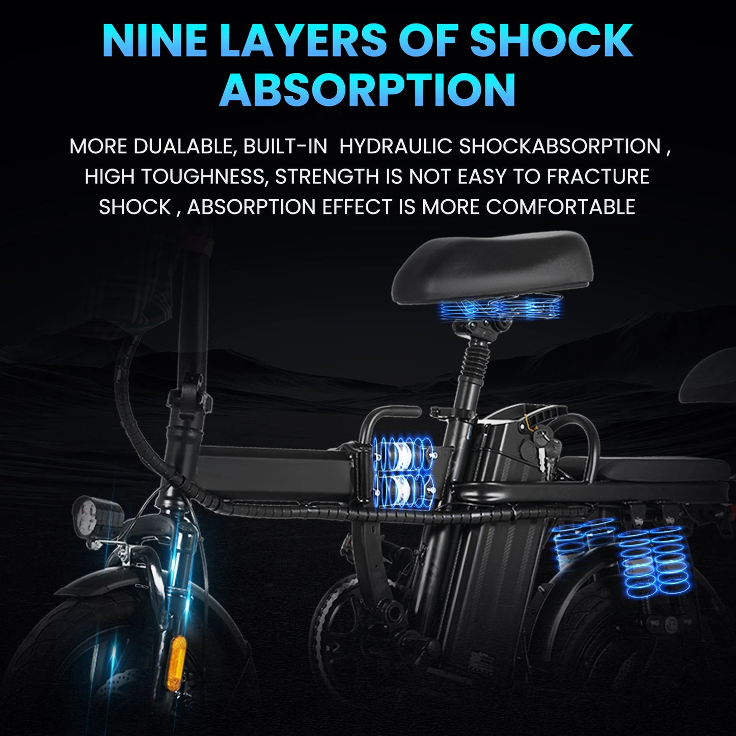 AiliFe Folding E-Bike 20MPH Foldable Electric Bike 48V 20Ah Commuter 500W Electric Bicycle with Full Suspension