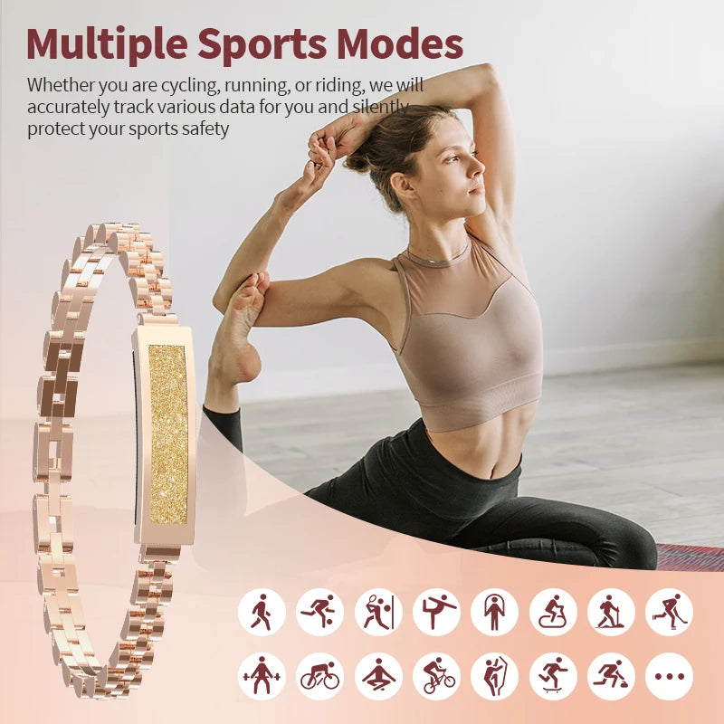 LIGE BWS2 SDK Smart Bracelet Rose Gold Jewelry Women Smartband Smartwatch Fitness Tracker Blood Pressure Sports Smart Watch