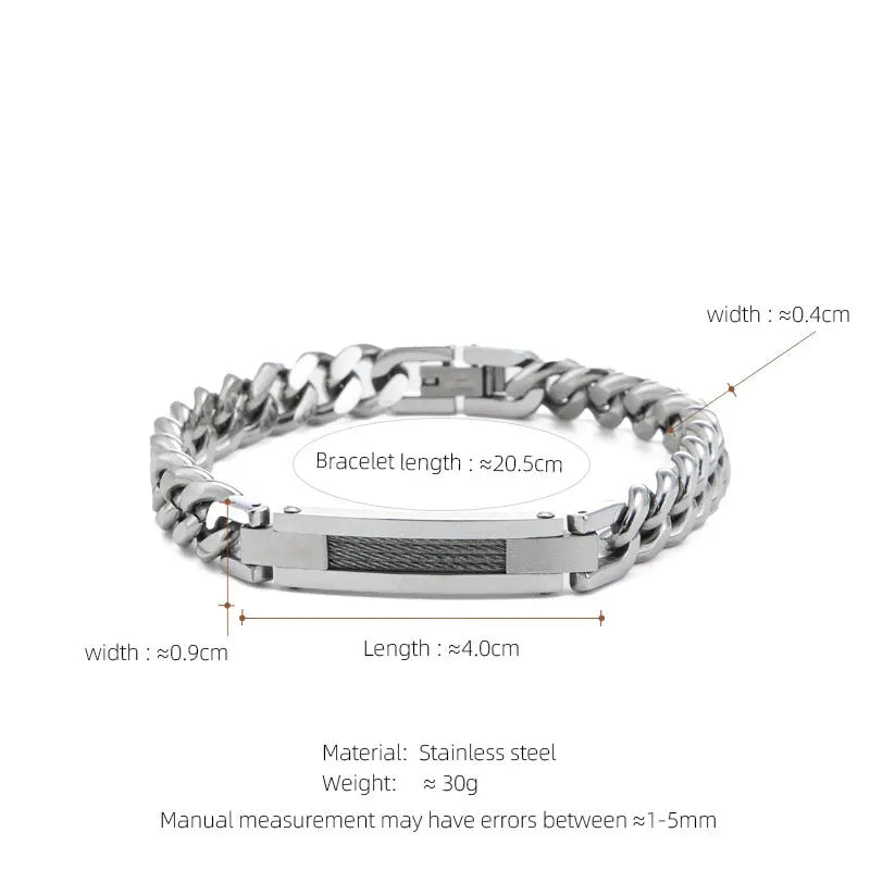 Anti Tarnished 316L Stainless Steel Fashion Men's Bracelet & Bangle 14K 18K Gold Plated Engravable Bracelet Blanks For Men