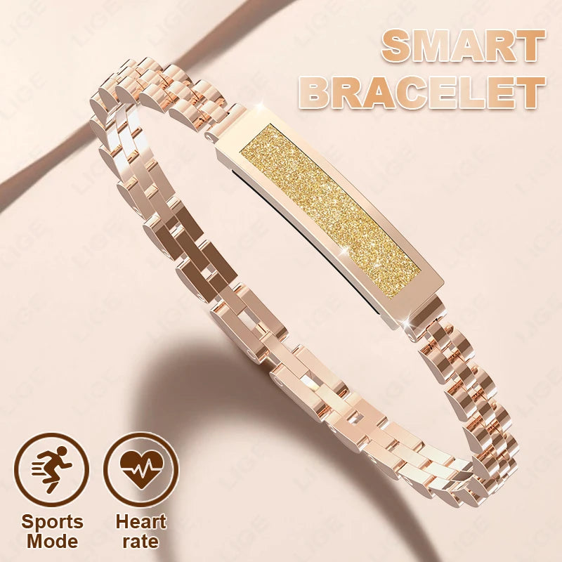 LIGE BWS2 SDK Smart Bracelet Rose Gold Jewelry Women Smartband Smartwatch Fitness Tracker Blood Pressure Sports Smart Watch