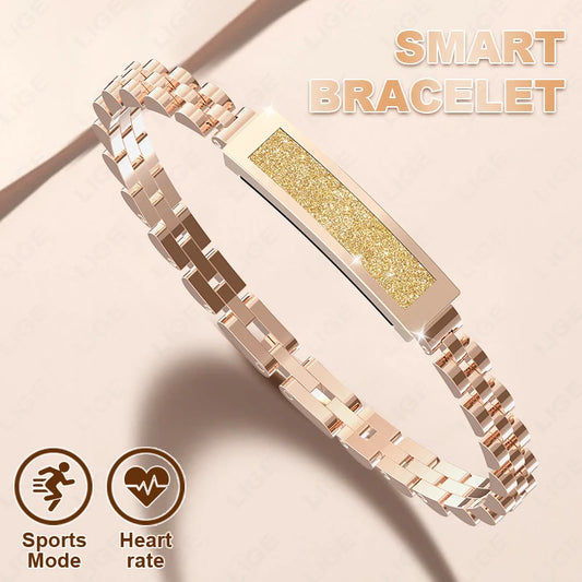 LIGE BWS2 SDK Smart Bracelet Rose Gold Jewelry Women Smartband Smartwatch Fitness Tracker Blood Pressure Sports Smart Watch