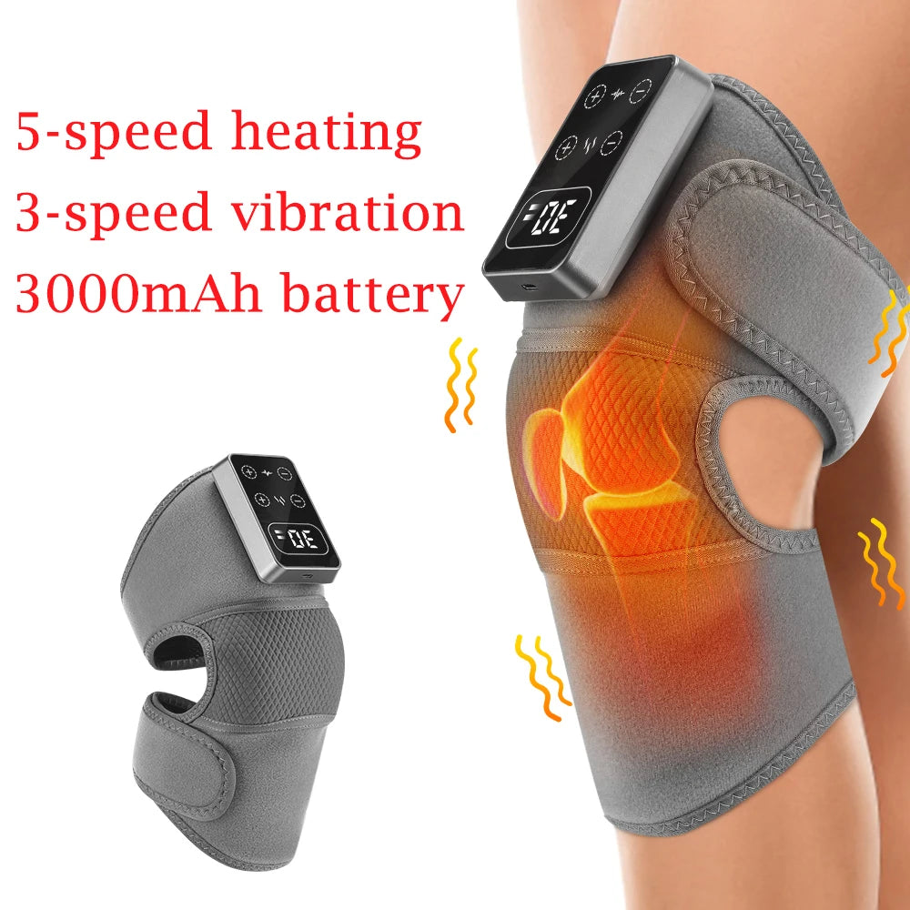 Wireless Heated Knee Massager Pads Brace Shoulder Elbow Support Muscle Wrap 6 Levels Hot Compress Reduce Stress Joint Health