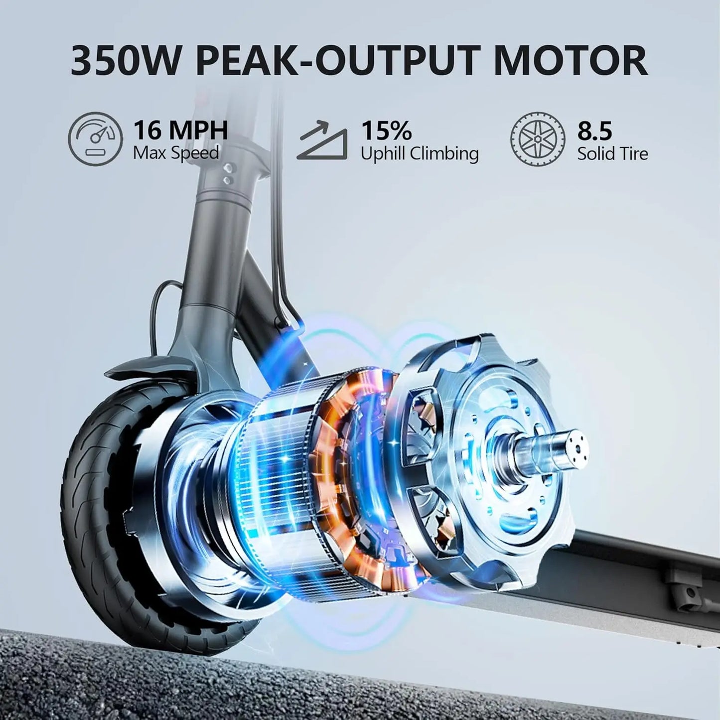 2026 LADPED LP60 Electric Scooter 350W Max 19mph Speed 8.5inch Tire Folding Design with 16 Miles Range for Adult Urban Commuting