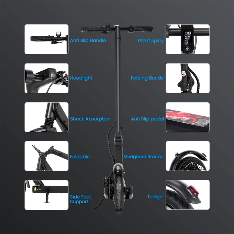 Electric Scooter 350W E Scooter Shock-absorbing ‎8.5 Inches Folding waterproof Commuting Electric Scooters