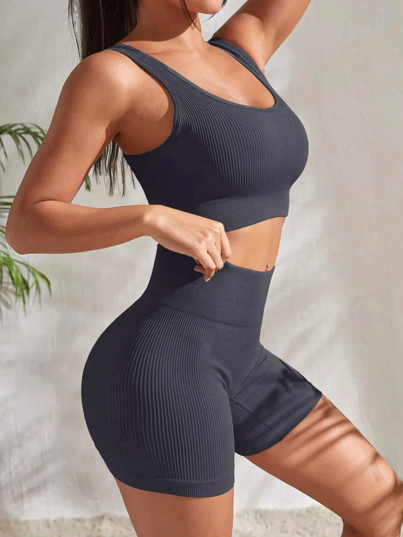 CZGUKE New Arrival Fashion Seamless Exercise Body-Tight Quick Dry Moisture Absorption High Waist Hip Yoga Fitness Set for Women