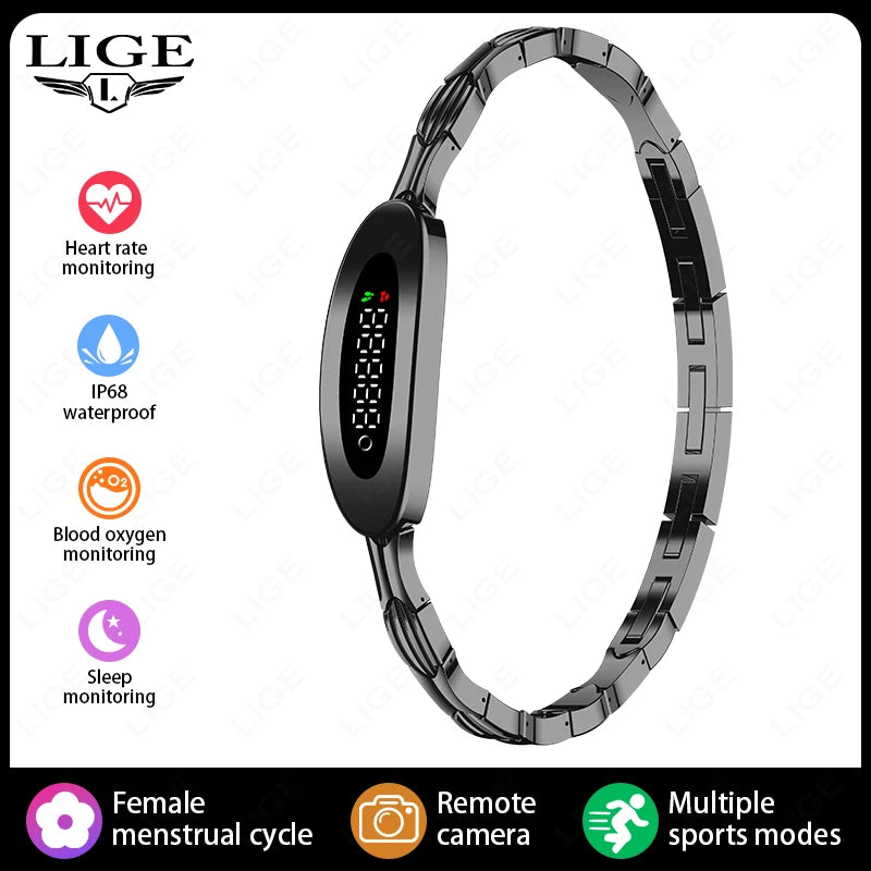 LIGE Smart Bracelet Women Waterproof Fitness Activity Tracker Heart Rate Sleep Monitor Pedometer Men Smart Watch For Android iOS