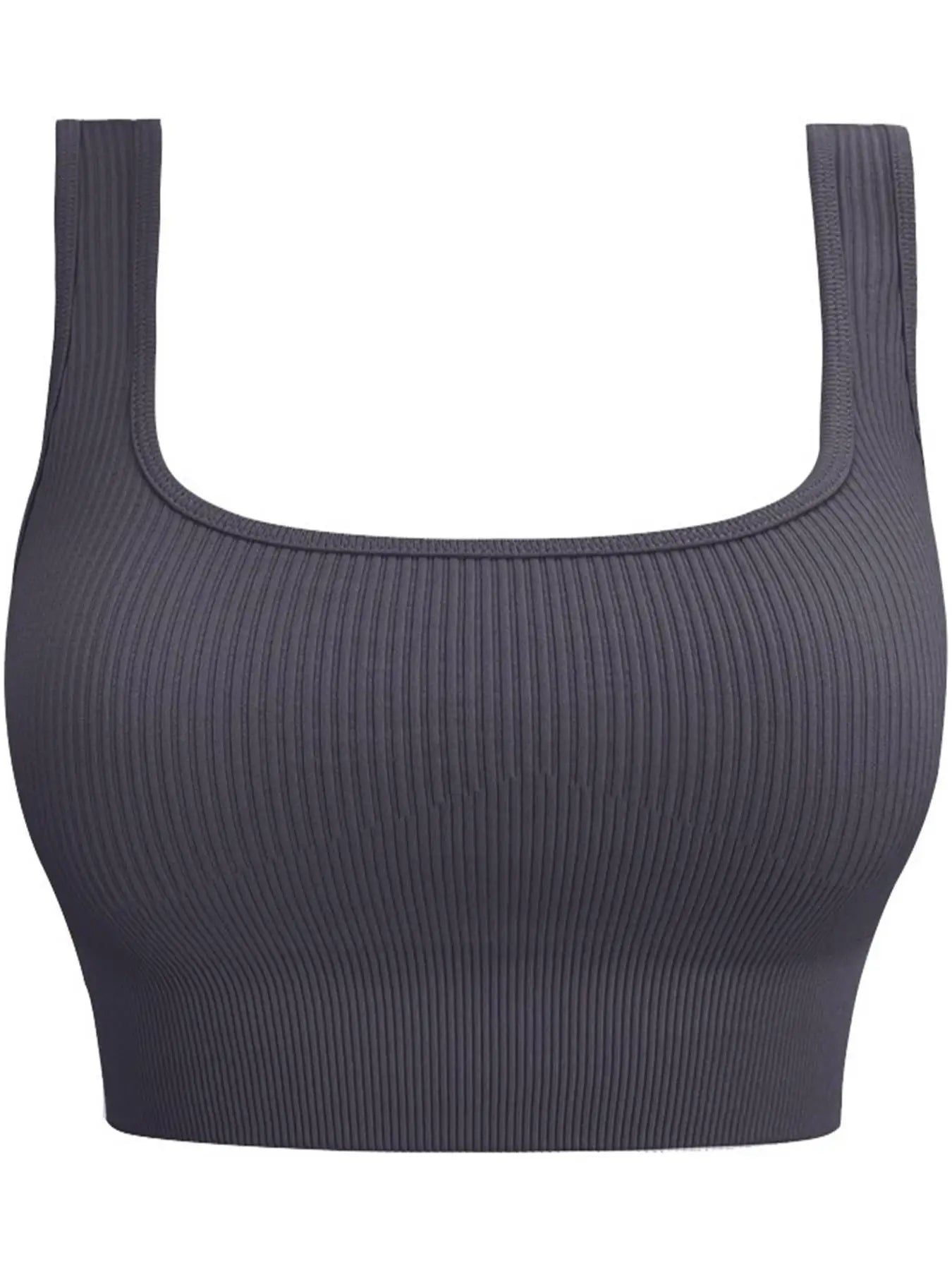 Women's solid color threaded yoga underwear seamless knit sports vest Fitness Yoga U-bra, Embedded chest pad