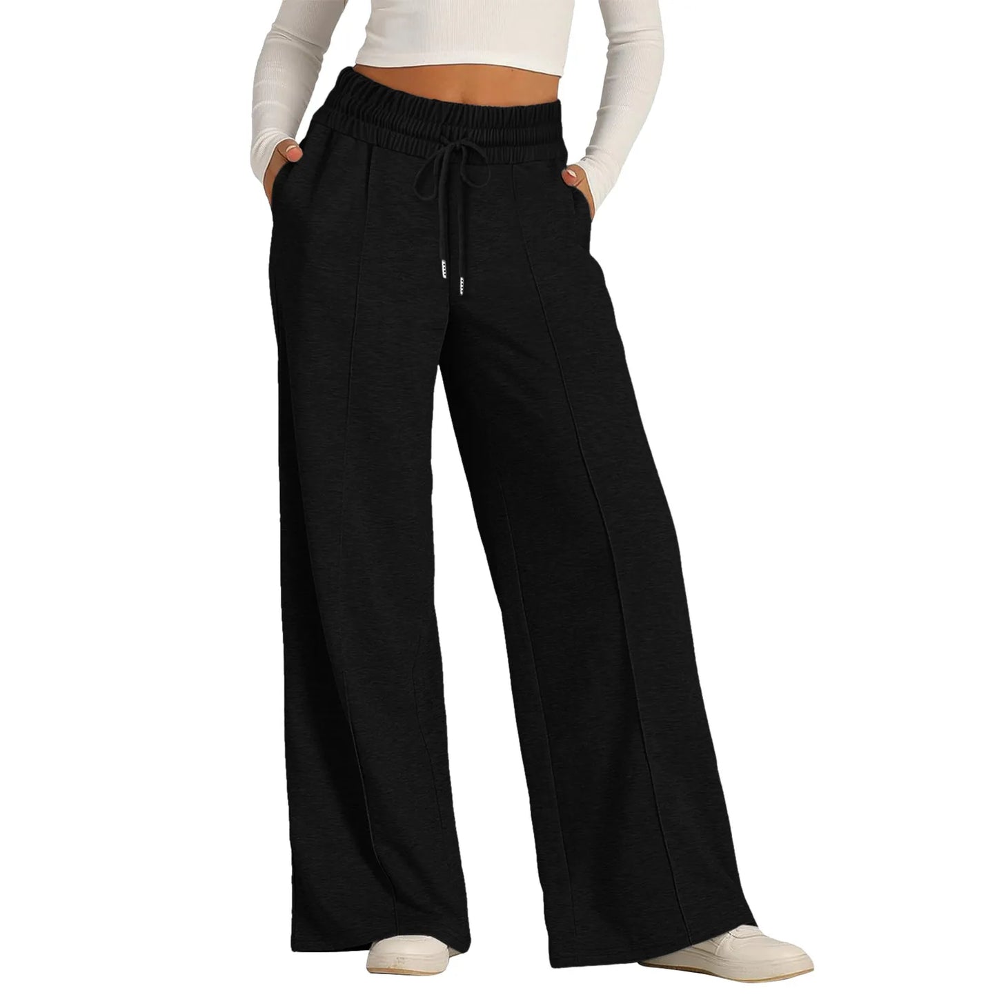 Tie Pants For Women Summer Casual Loose Wide Leg Trousers Jumpsuit Casual Spaghetti Strap Stretchy Long Pant Sports Sweatpants