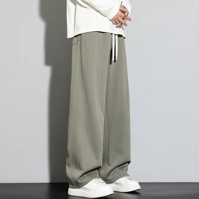 Autumn Men Sweatpants Baggy Joggers Cotton solid color Neutral Loose Outdoor Jogger Fitness Trouser