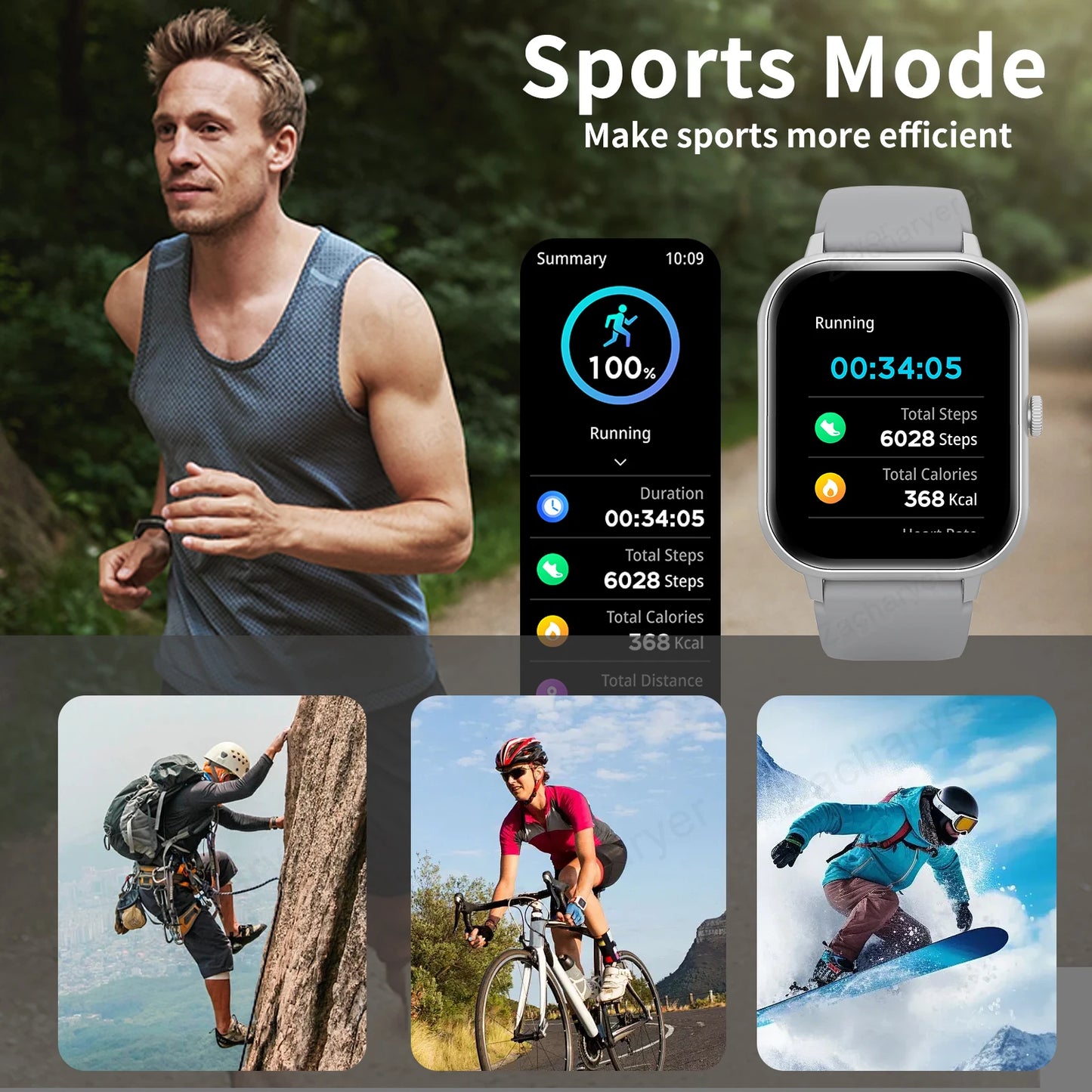 Touch Screen Watches Sport Smart Watch Bluetooth Call Fitness Tracker Smartwatch Sedentary Reminder Pedometer