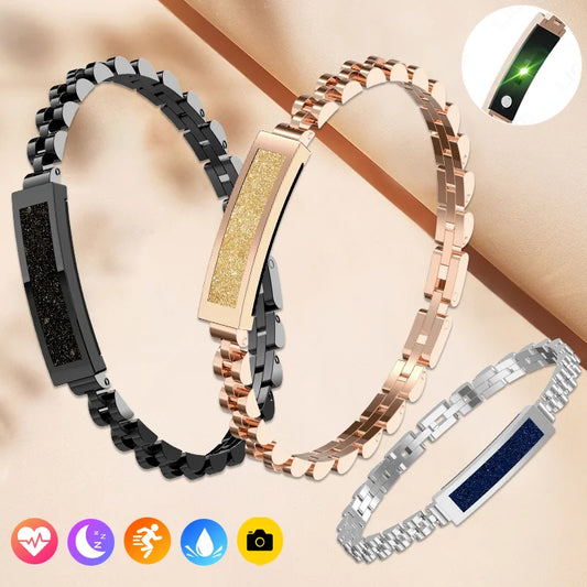 LIGE Stylish Women's Smart Jewelry Wearable Device Smart Bracelet Remote Camera Control Step Counter Sports Ladies Birthday Gift