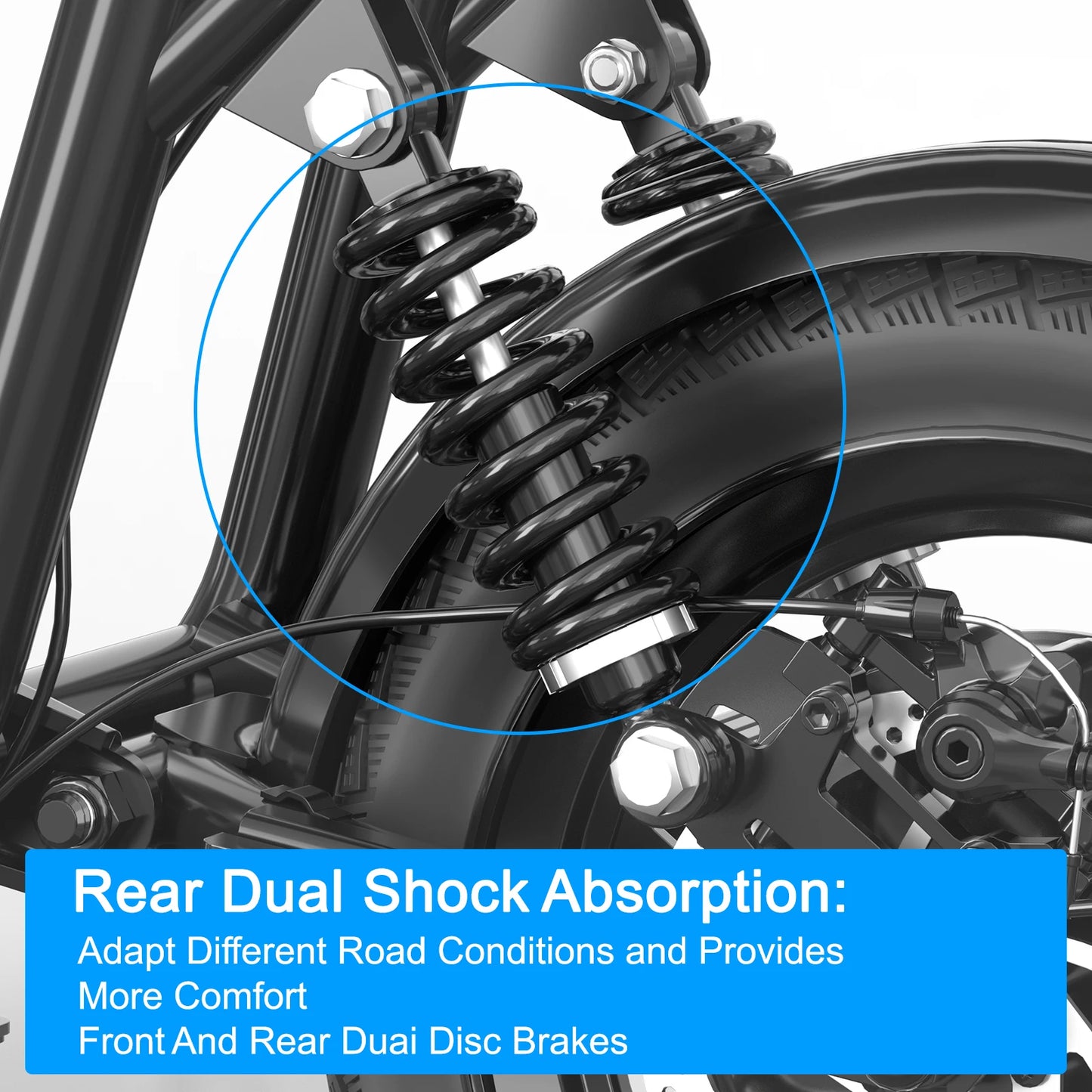 Spacewalk 36V Electric Scooter with 3 Seats for Adults Power by 500W Motor Peak, E Bike with 14" Tire and 20 Miles Range&17.4Mph