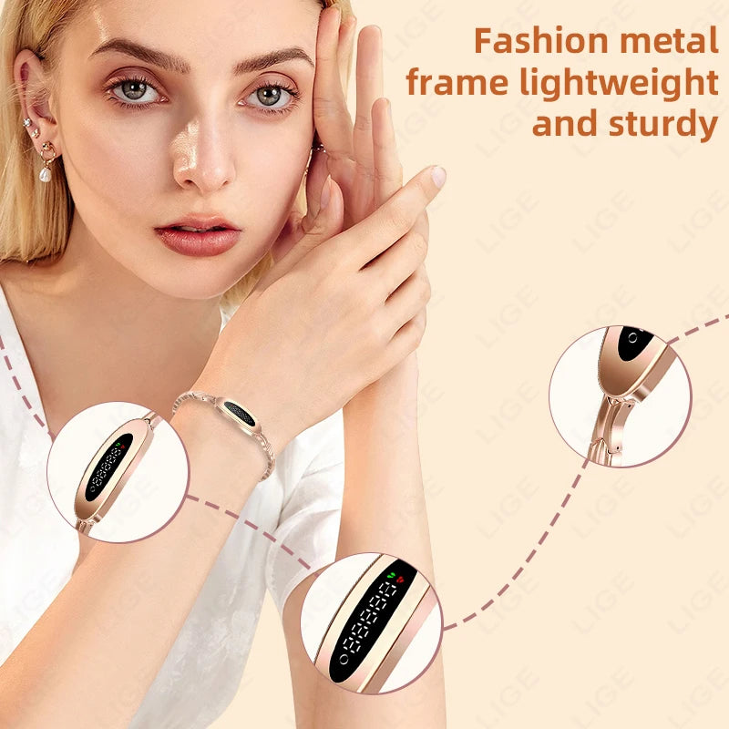 LIGE Smart Bracelet Women Waterproof Fitness Activity Tracker Heart Rate Sleep Monitor Pedometer Men Smart Watch For Android iOS