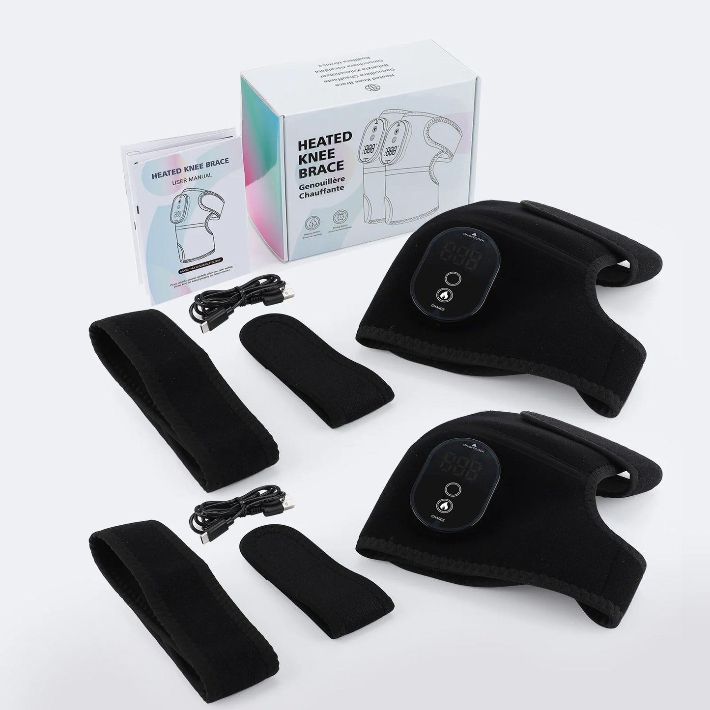 Wireless Heated Knee Massager Pads Brace Shoulder Elbow Support Muscle Wrap 6 Levels Hot Compress Reduce Stress Joint Health