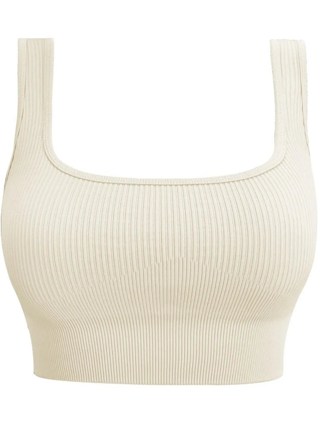 Women's solid color threaded yoga underwear seamless knit sports vest Fitness Yoga U-bra, Embedded chest pad