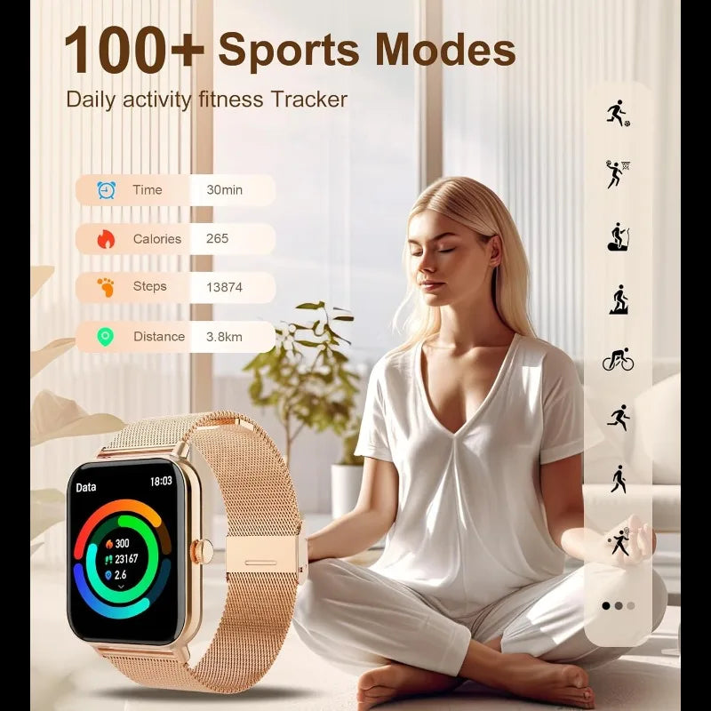 Smart Watch Fitness Tracker - Advanced Wireless Calling, Music Player, Health & Fitness Monitor with Heart Rate, Blood Oxygen