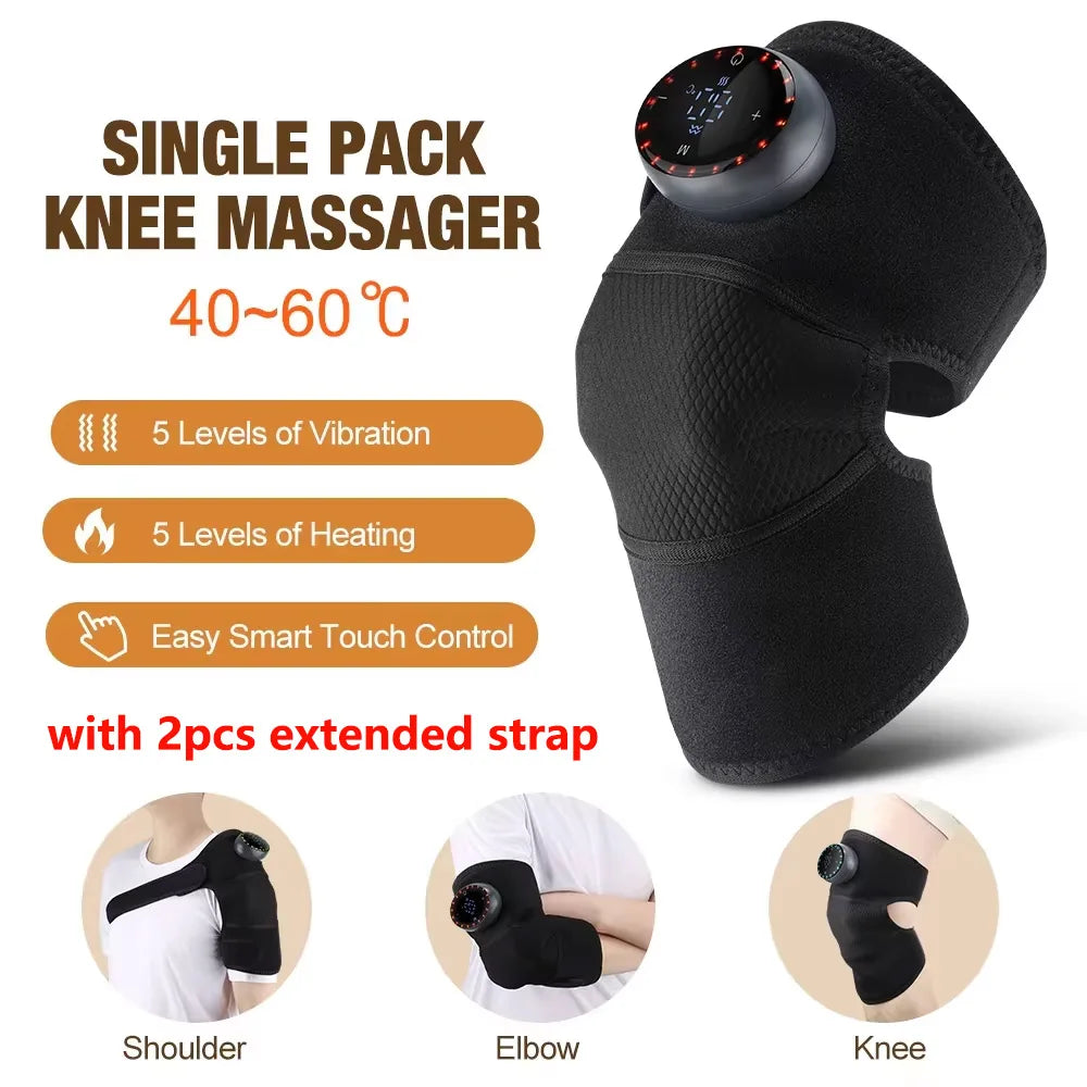 Heating Massage Knee Pad Shoulder Elbow Smart Vibration Hot Compress Protemote Blood Circulation Muscle Relax Joint Massager