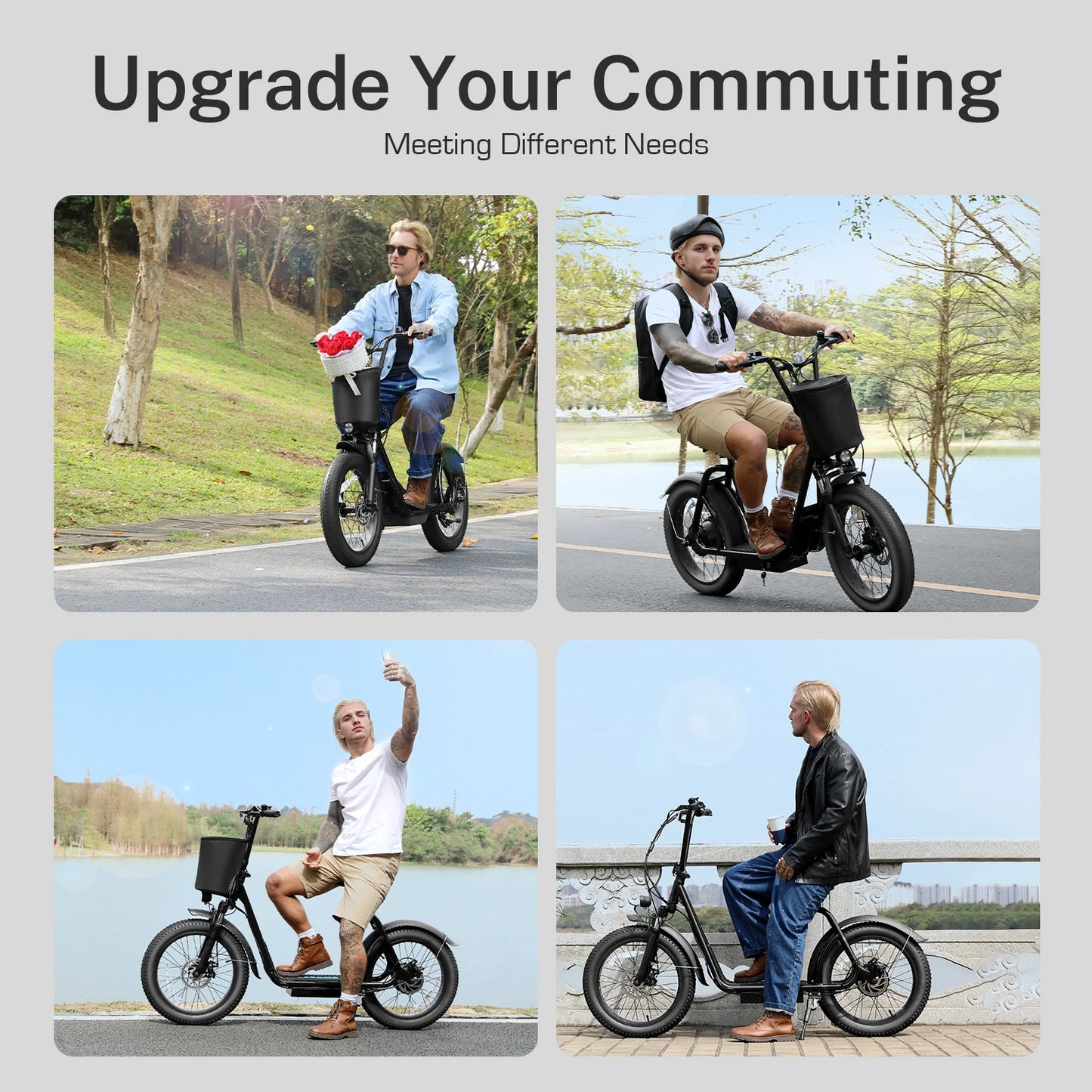 Peak 819W Folding Electric Scooter Adult E-Scooter Up to 30Mile& 20MPH Electric Bicycle For Commuting With Basket AdjustableSeat