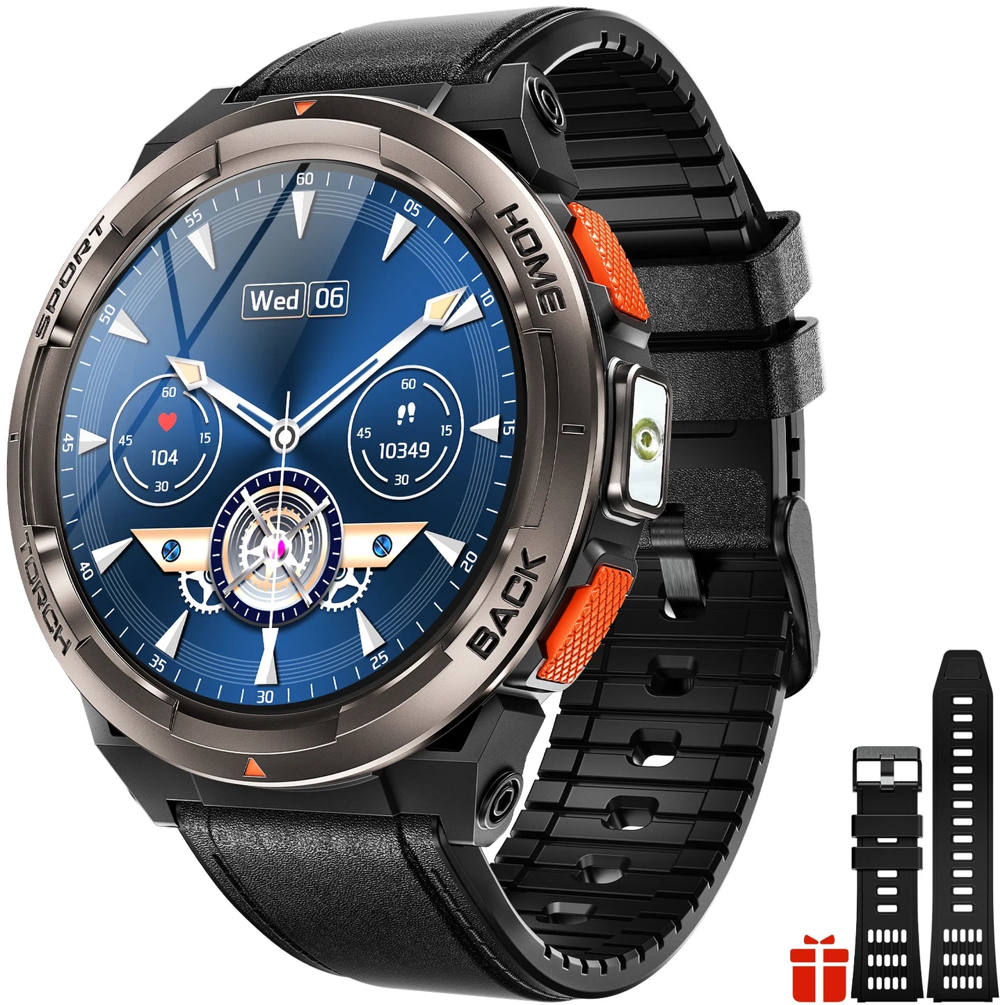 EIGIIS 1.45 Inch Smart Watch KE5 3ATM Waterproof Original Design Sports Watch With Compass And Altitude Barometer LED Flashlight