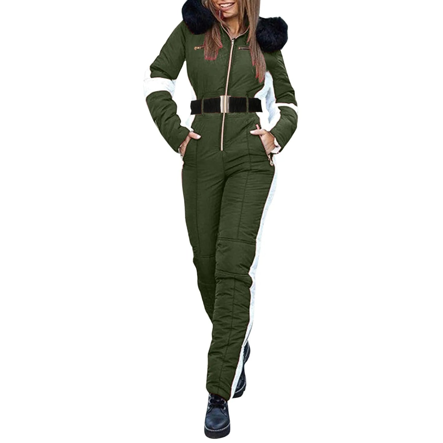 Women's Winter Outdoor Sports Jacket Jumpsuit Outdoor Removable Sports Zipper Ski Snow Overcoat Women Winter Down Coat Chaquetas