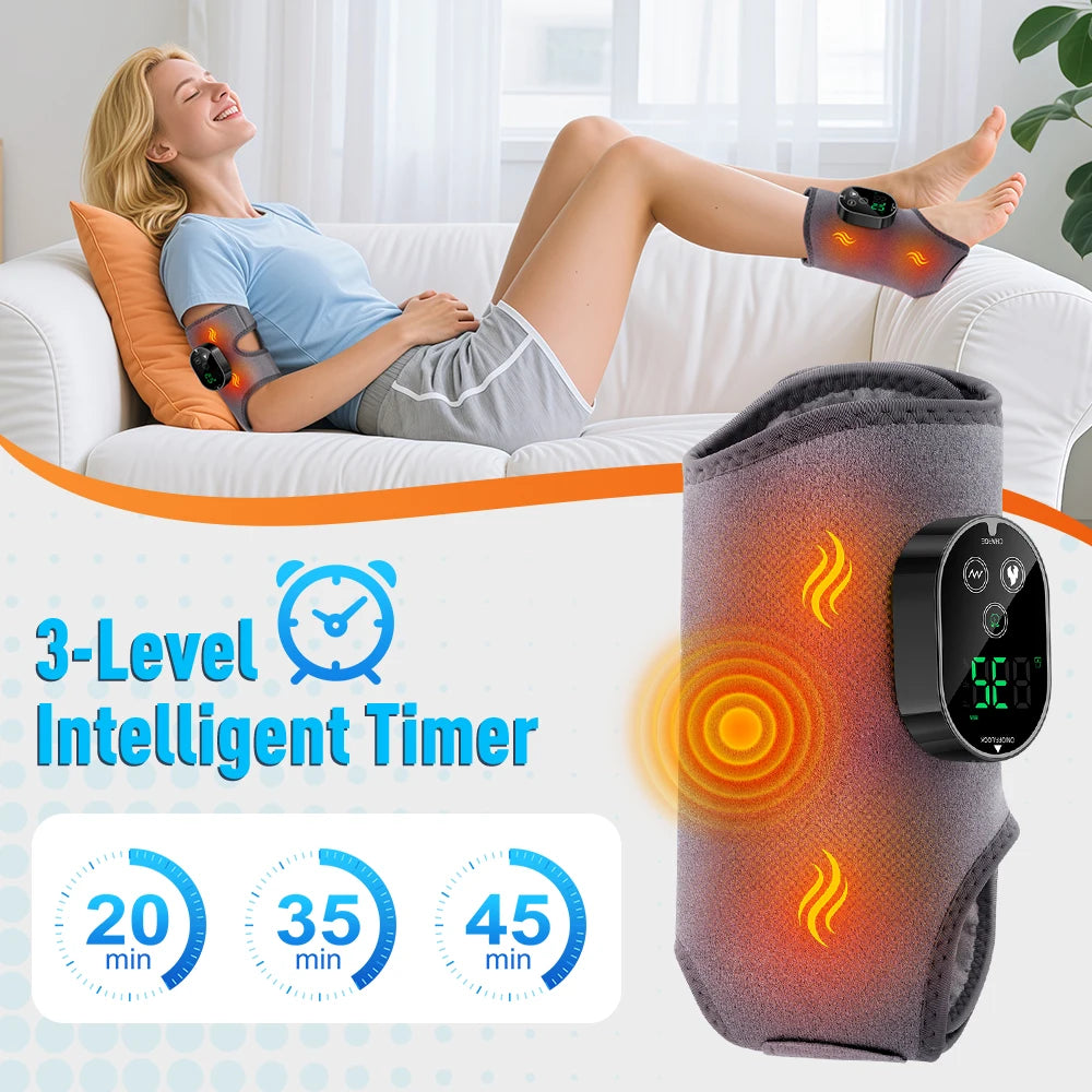 Electric Cordless Heated Ankle Guard Massager for Right or Left Foot Vibration Massage Wristband Hot Compress Ankle Wrist Brace