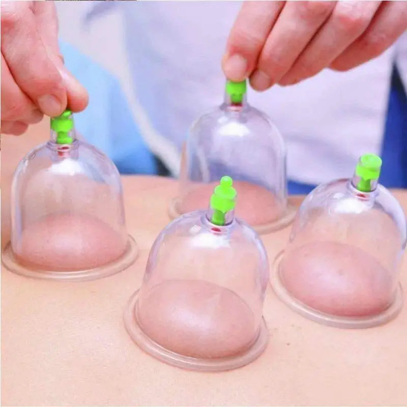 Family Full Body Neck Back Massage Helper Silicone Cellulite Massager Vacuum Cans 12 Cupping Cup Set Chinese Health Care Tool