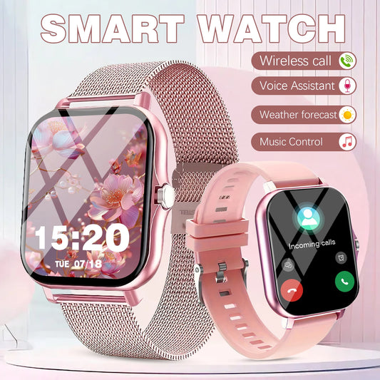 Sports smart watch, sports monitoring, wireless calls, message reminders, unisex, suitable for Android and iPhone