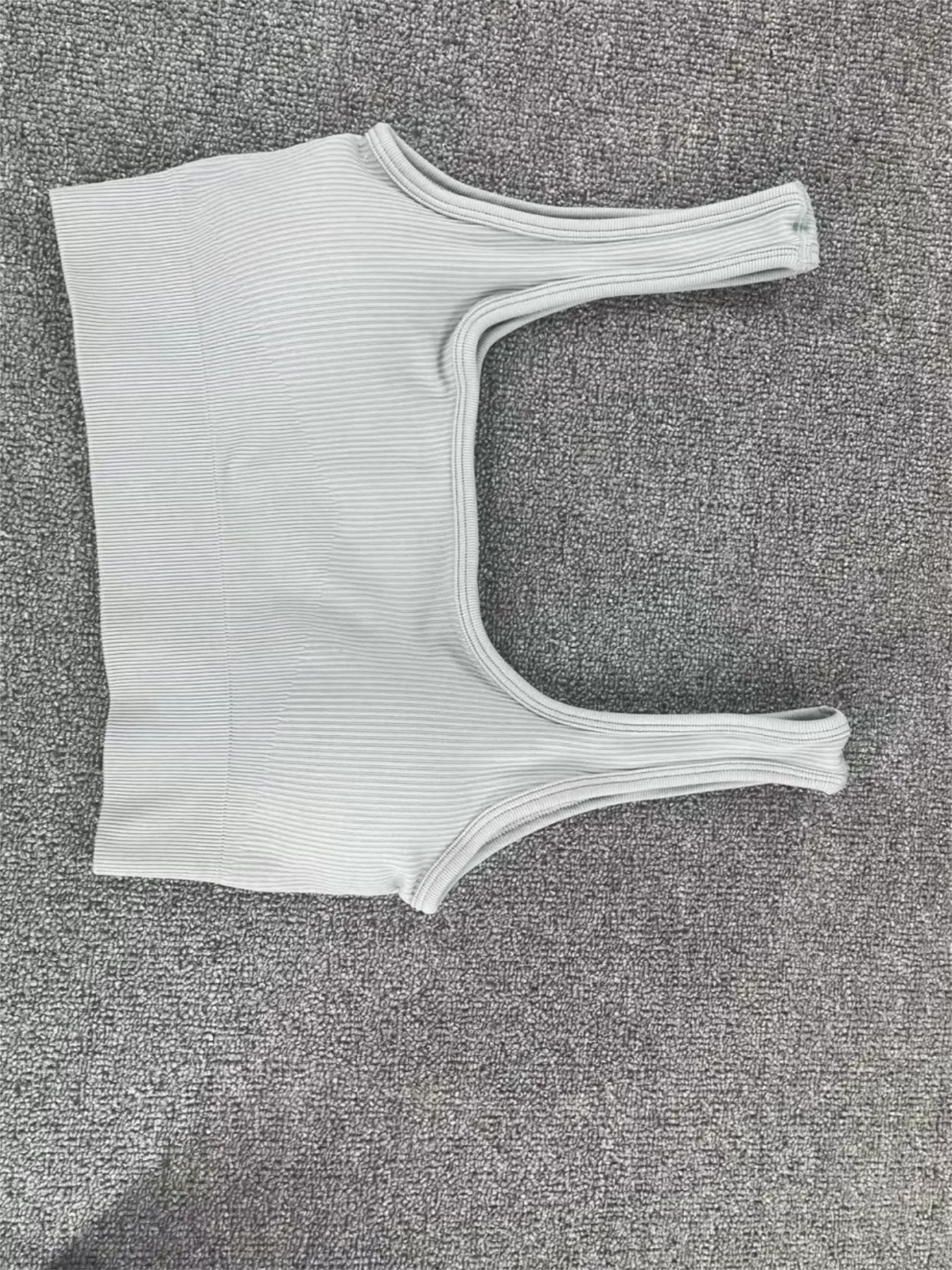 Women's solid color threaded yoga underwear seamless knit sports vest Fitness Yoga U-bra, Embedded chest pad