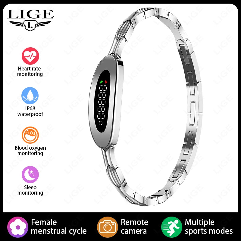LIGE Smart Bracelet Women Waterproof Fitness Activity Tracker Heart Rate Sleep Monitor Pedometer Men Smart Watch For Android iOS
