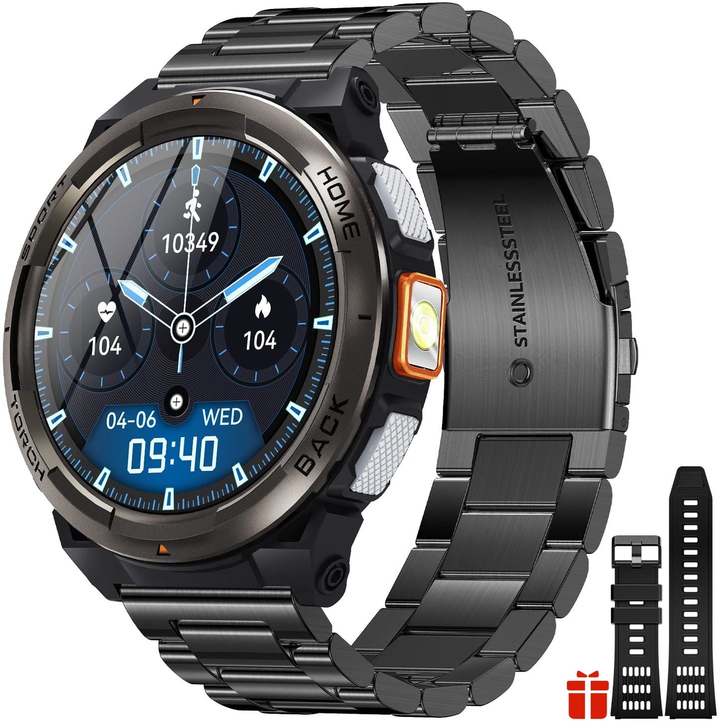 EIGIIS 1.45 Inch Smart Watch KE5 3ATM Waterproof Original Design Sports Watch With Compass And Altitude Barometer LED Flashlight