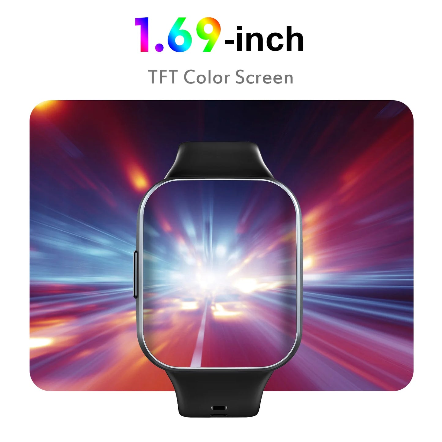 Q23 Smart Watch, Fitness Tracker Watch, 1.69'' Touch Smartwatch Fitness Watch with Pedometer/Sleep Monitor.