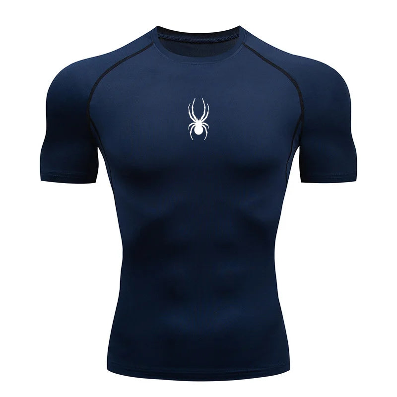 Men Sport T-Shirt Spider Quick Dry Bodybuilding Running Shirt Compression Tops Gym T Shirt Men Fitness Tight Tees Rashgard