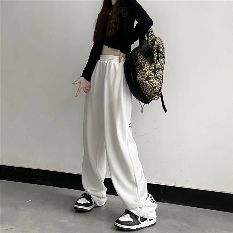 Harajuku Wide Leg Cargo Pants Women Letter Print Punk Streetwear Y2k Pantalones Mujer Korean Fashion Joggers Sweatpants