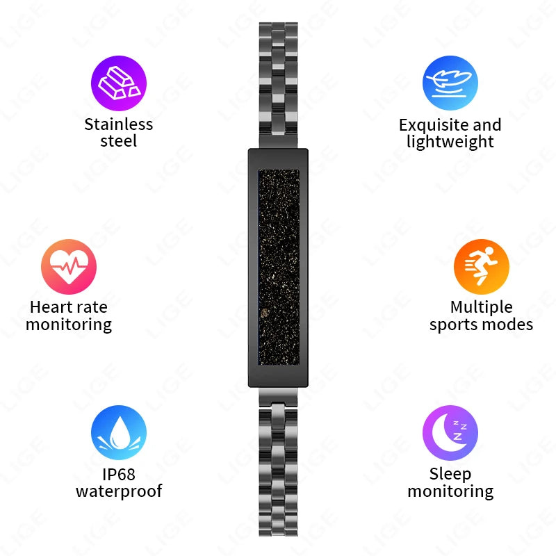 LIGE New Smart Watch Women No Screen Heart Rate Blood Oxygen Monitor Sleep Tracker Sport Fitness Bracelet Health Smartwatch 2025