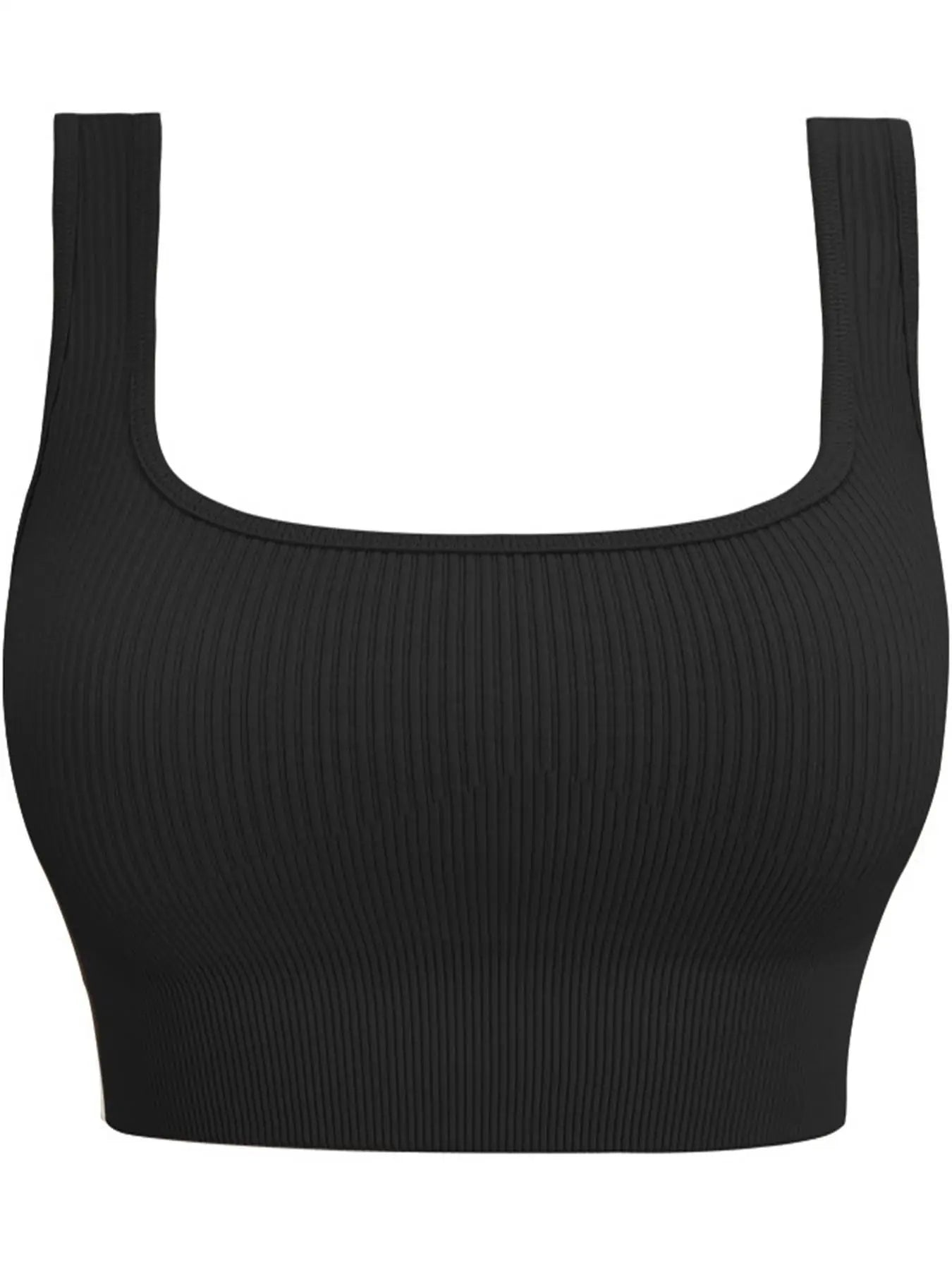 Women's solid color threaded yoga underwear seamless knit sports vest Fitness Yoga U-bra, Embedded chest pad